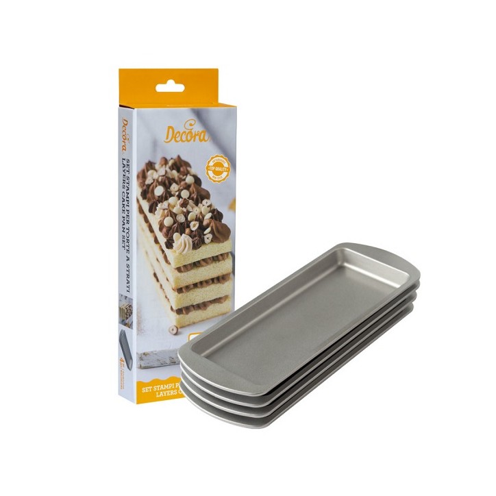 Decora Rectangular Layers Cake Pan Set 4 Pieces