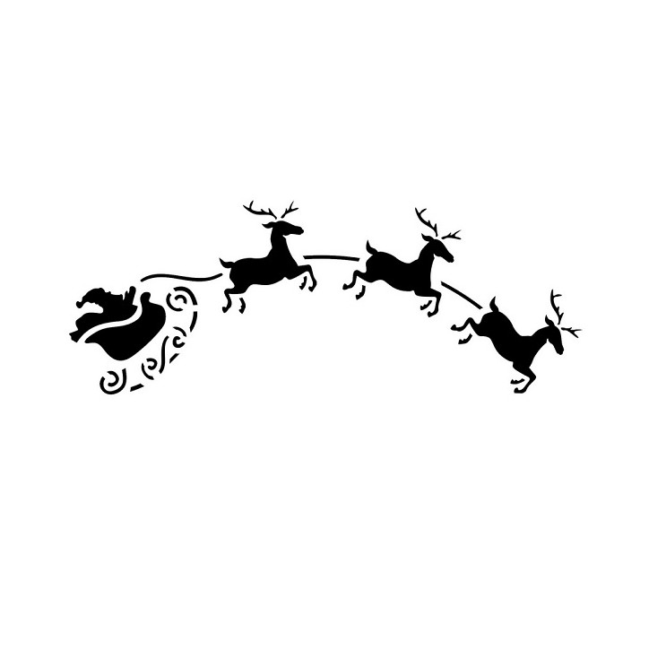 JEM Santa Sleigh Stencil Schablone 19x9cm Weihnachten