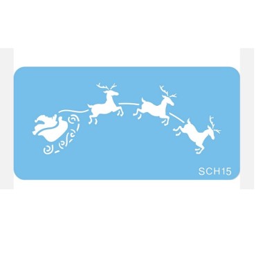 Stencil Santa Sleigh and Reindeer