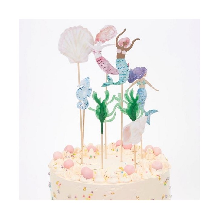 Meri Meri Mermaid Party Cake Topper Set 8 Pieces Meri Meri Mermaid Party Cake Topper Set 8 Pieces