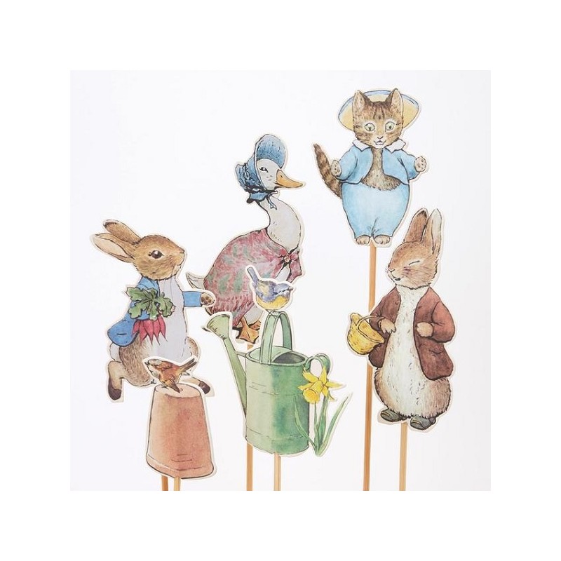 Meri Meri Peter Rabbit Cake Topper, 6 pcs