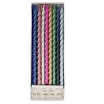 Meri Meri Multi Metallic Twisted Candles, 16 pcs