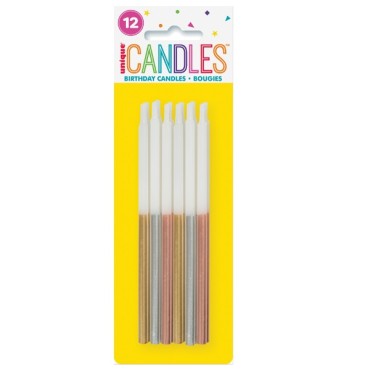Candles 2-Tones with Metallic Effect, 13cm