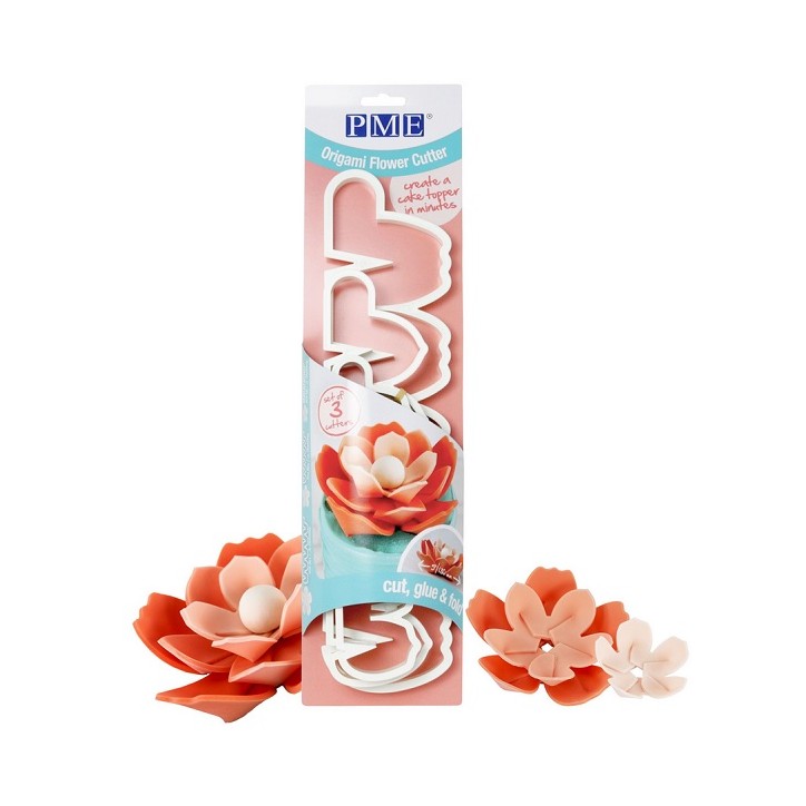 PME Origami Blumen Ausstecher Set 3 Stück