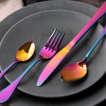 Stainless Steel Iridescent Cutlery Set 16pcs, Mikasa