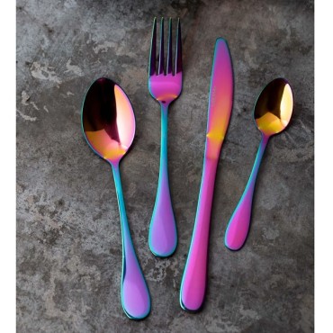 Stainless Steel Iridescent Cutlery Set 16pcs, Mikasa