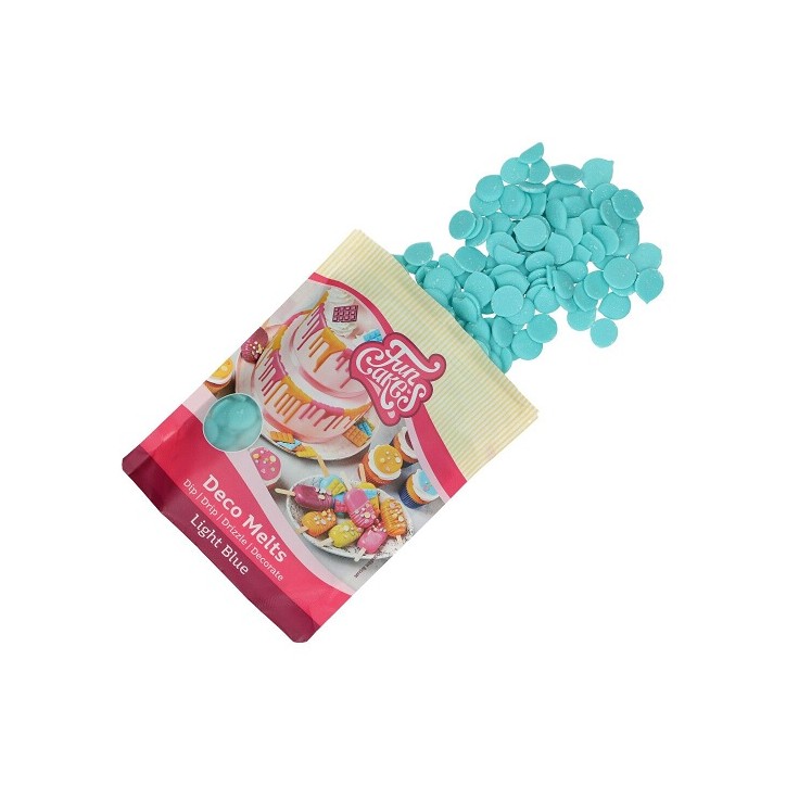 FunCakes Deco Melts Hellblau 250g – Blaue Schmelzdrops für Drip Cakes & Cake Pops