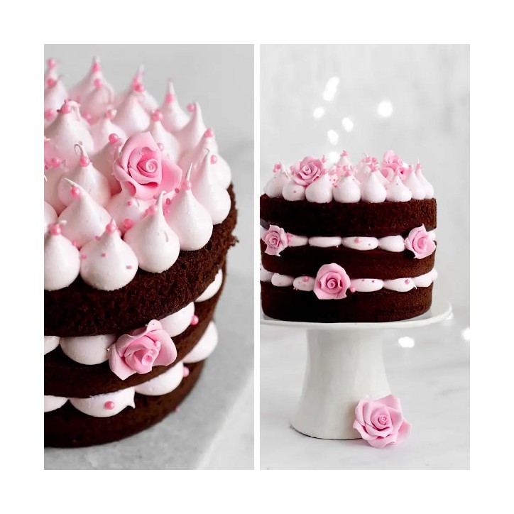 Rosa Mini Rosen Kuchendekor Glutenfrei - 8 Stück Rosa Mini Rosen Kuchendekor Glutenfrei - 8 Stück
