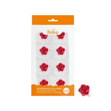 Red Sugar Roses Mini 8 pcs - Glutenfree Roses 0500384