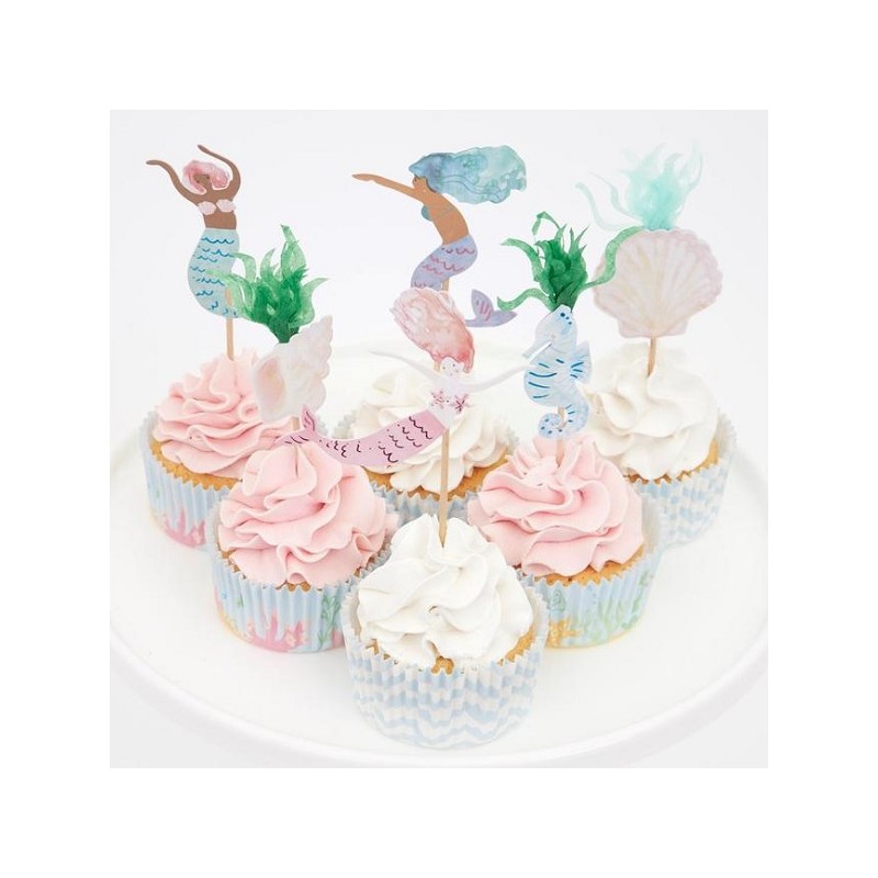 Meri Meri Meerjungfrau Party Cupcake Deko Set 48-teilig