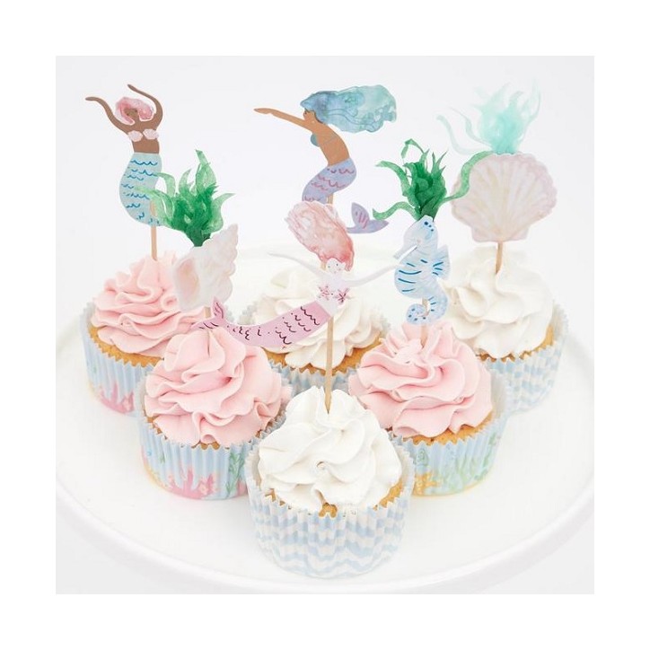 Meri Meri Mermaid Party Cupcake Kit – 48 Pieces Meri Meri Mermaid Party Cupcake Kit – 48 Pieces