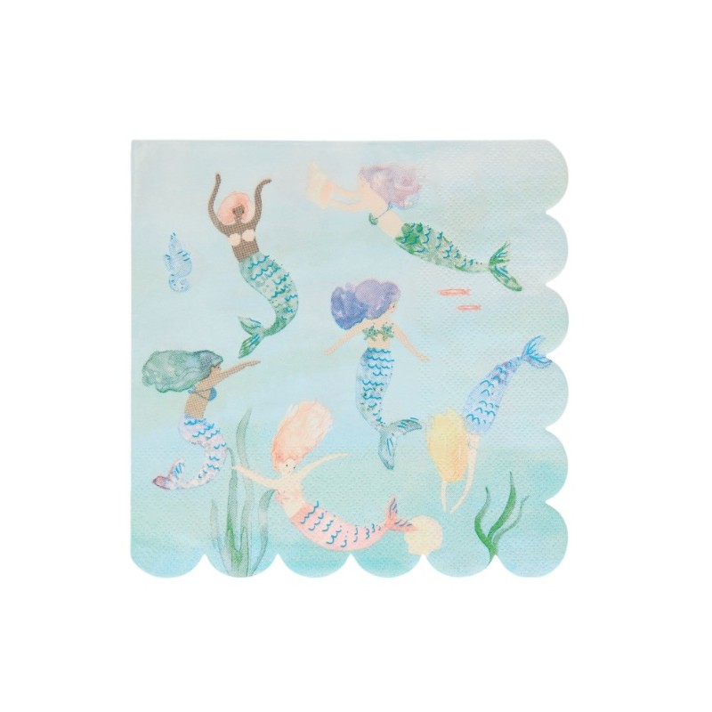 Meri Meri Mermaid Party Napkins, 16 pcs