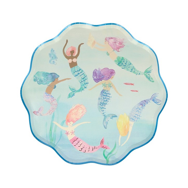 Meri Meri Mermaid Party Plates 26 cm – Pack of 8