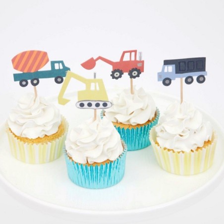 Meri Meri Construction Vehicle Cupcake Kit 48 Pieces