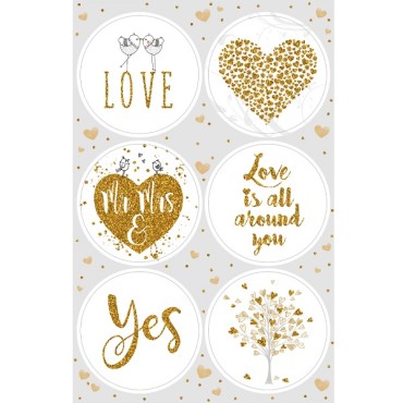 Gold Stickers Love is All Around, Braun & Company