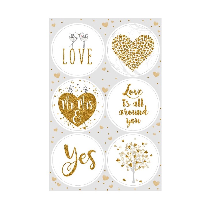 Love is All Around Assorted Sticker Set Ø 4 cm – Pack of 24 Love is All Around Assorted Sticker Set Ø 4 cm – Pack of 24