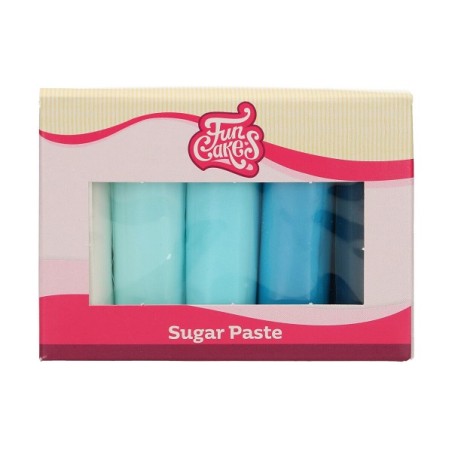 FunCakes Sugar Paste Multipack Blue Colour Palette 5x100g