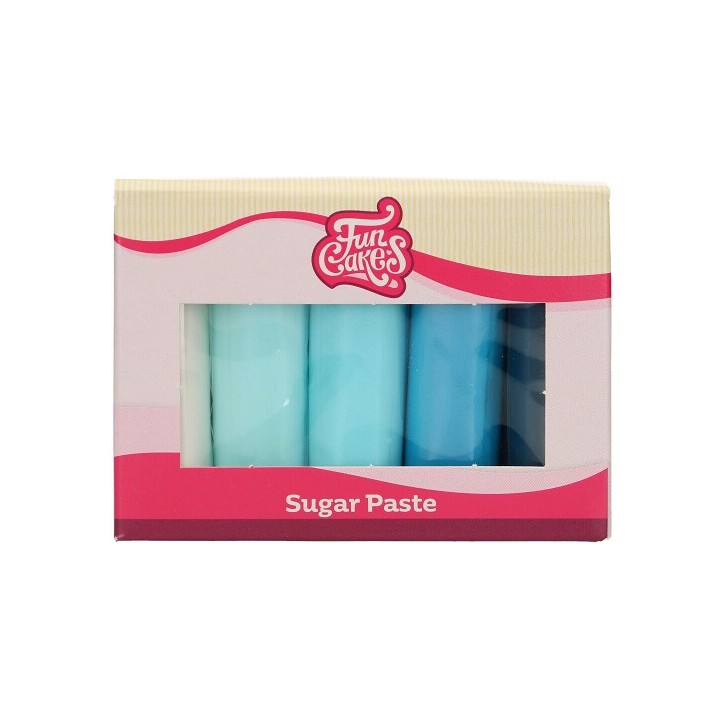 FunCakes Rollfondant Blue Ombre Mix 5x100g – Blaue Fondant Palette