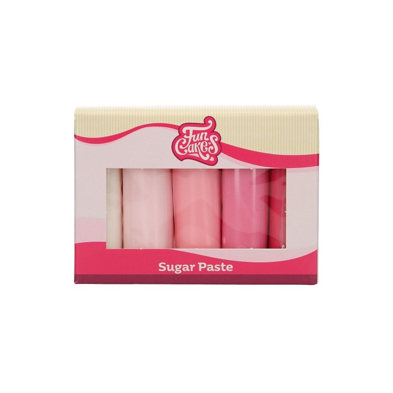 FunCakes Pink Ombre Mix Fondant Multipack, 5x100g