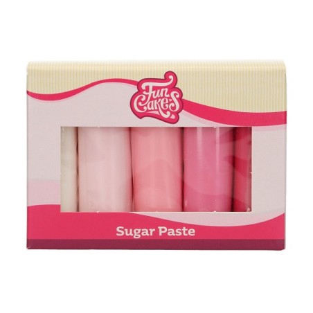 FunCakes Sugar Paste Multipack Pink Colour Palette 5x100g