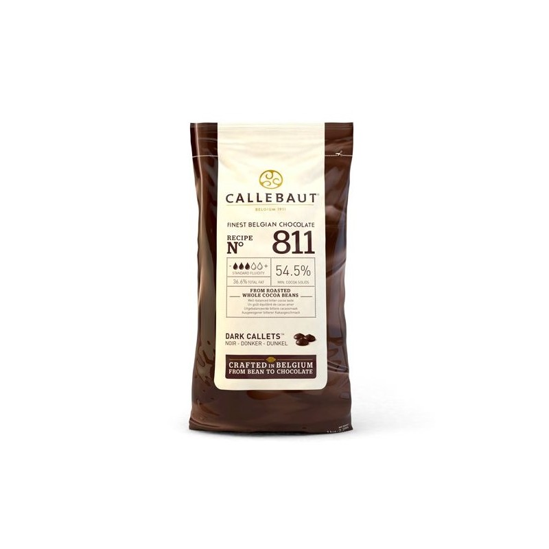 Callebaut 811 Chocolate Callets 54.5% Dark, 1 kg