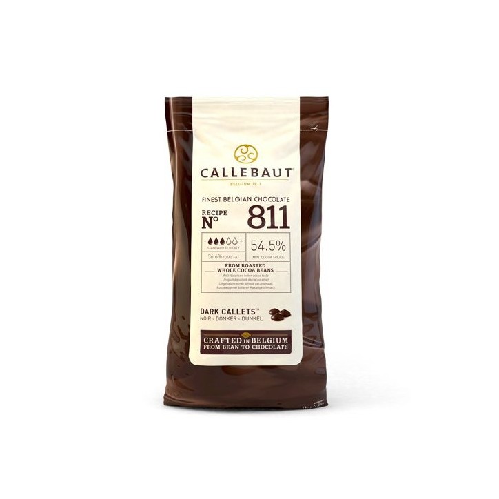 Callebaut 811 Dark Chocolate Callets 1kg – Belgian Couverture Drops 54.5 % Cocoa Callebaut 811 Dark Chocolate Callets 1kg – Belgian Couverture Drops 54.5 % Cocoa
