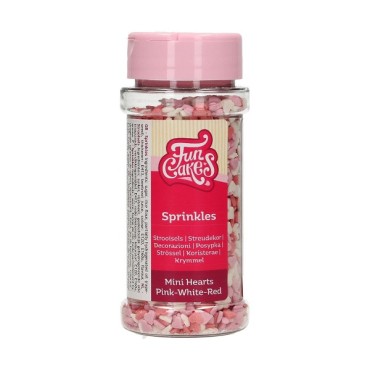 Mini Hearts Sugar Sprinkles FunCakes Pink/White/Red