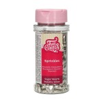 FunCakes Metallic Silver Hearts Sugar Sprinkles, 80g