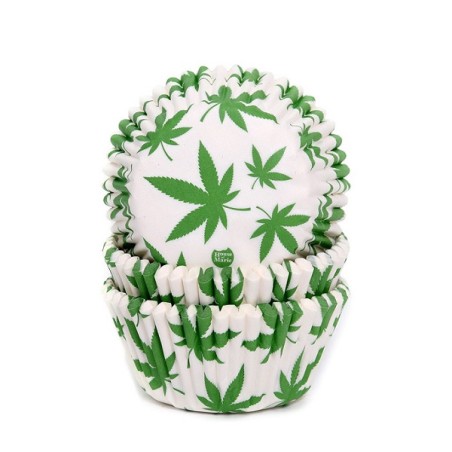 Cannabis Cupcakeförmchen - Hanfblatt Cupcakepapierförmchen