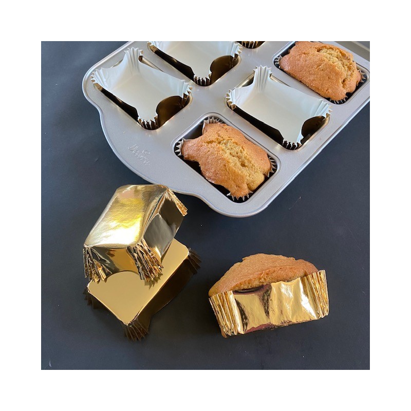 Decora Mini Cake Backförmchen Gold, 20 Stück