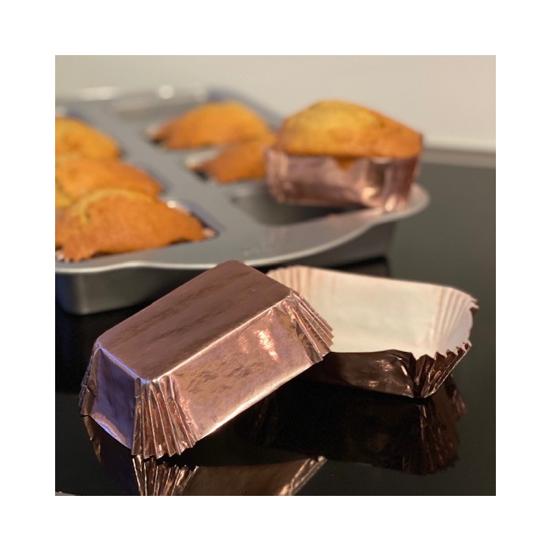 Decora Mini Rose Gold Plumcake Baking Cups, 20 pcs