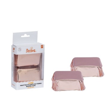 Mini Plum Cake Liners Rose Gold 20pcs - 0339891