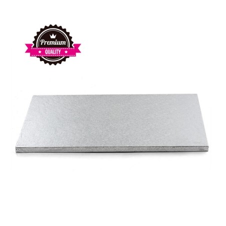 Rechteckige Tortenplatte 40x60cm Silber