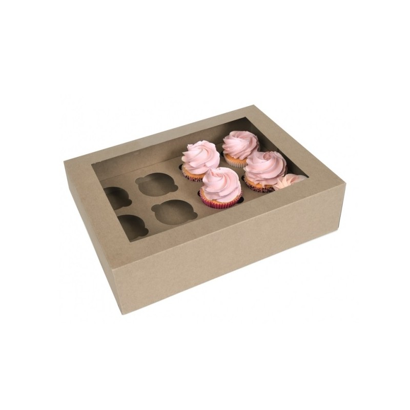 House of Marie 12 Mini Cupcake Box Kraftpaper - ECO LINE, 2 pcs