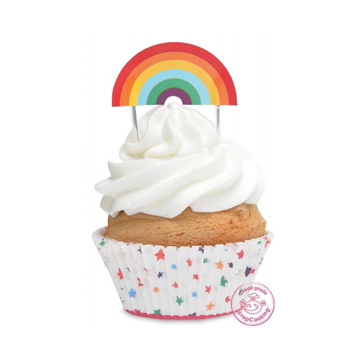 ScrapCooking Regenbogen Cupcake & Topper Set 48-teilig – Cupcakeförmchen & Dekopickser ScrapCooking Regenbogen Cupcake & Topper Set 48-teilig – Cupcakeförmchen & Dekopickser