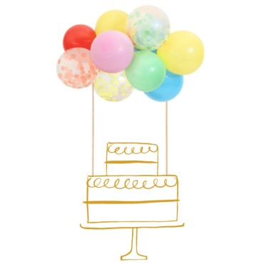 Meri Meri Regenbogen Ballon Cake Topper Kit M203483
