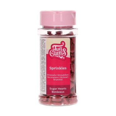 FunCakes Sugar Hearts Bordeaux 80g