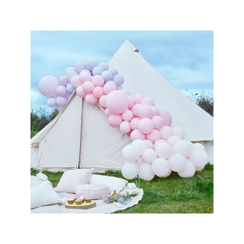 Ginger Ray Pastel Pink and  Purple Balloon Arch Kit, 200 parts