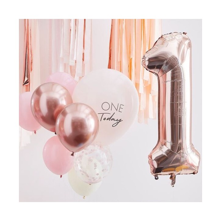 Ginger Ray One Today Ballon Set Rosa-Rosegold GR-MIX-375 Ginger Ray One Today Ballon Set Rosa-Rosegold GR-MIX-375