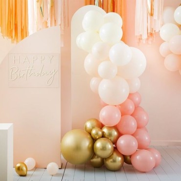 Ginger Ray Peach-Gold Balloon Arch Kit GR-MIX-378