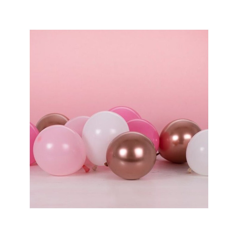 Ginger Ray 12cm Blush Pink and Rose Gold Balloon Mix, 40 pcs