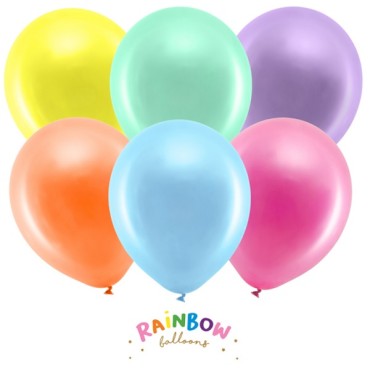 Partydeco Rainbow Metallic Balloons 30cm