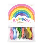 PartyDeco 30cm Rainbow Metallic Balloons Mix, 10 pcs