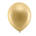 PartyDeco Rainbow Luftballons Metallic Gold, 10 Stück