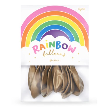 PartyDeco Rainbow Balloons Metallic Gold PD-RB30M-019-10