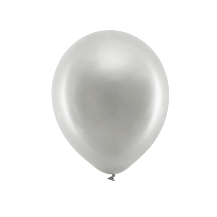 PartyDeco Rainbow Balloons Metallic Silver PD-RB30M-018-10 PartyDeco Rainbow Balloons Metallic Silver PD-RB30M-018-10