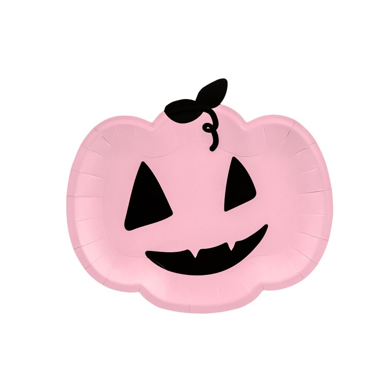 PartyDeco Teller Pumpkin Rosa, 6 Stück