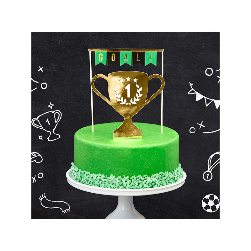 PartyDeco Cake Topper Soccer, 2 pcs