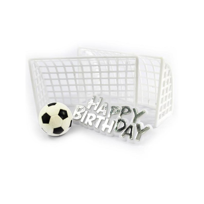Anniversary House Football Set Cake Topper with Happy Birthday Plate