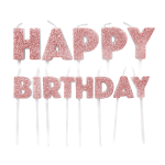 Anniversary House Happy Birthday Geburtstagskerzen Rosegold Glitzer
